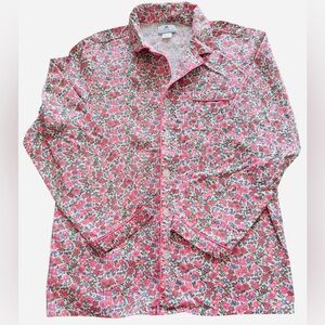 Petite Plume Floral Pajama Top 12 Kids Girls Pink Green Flowers